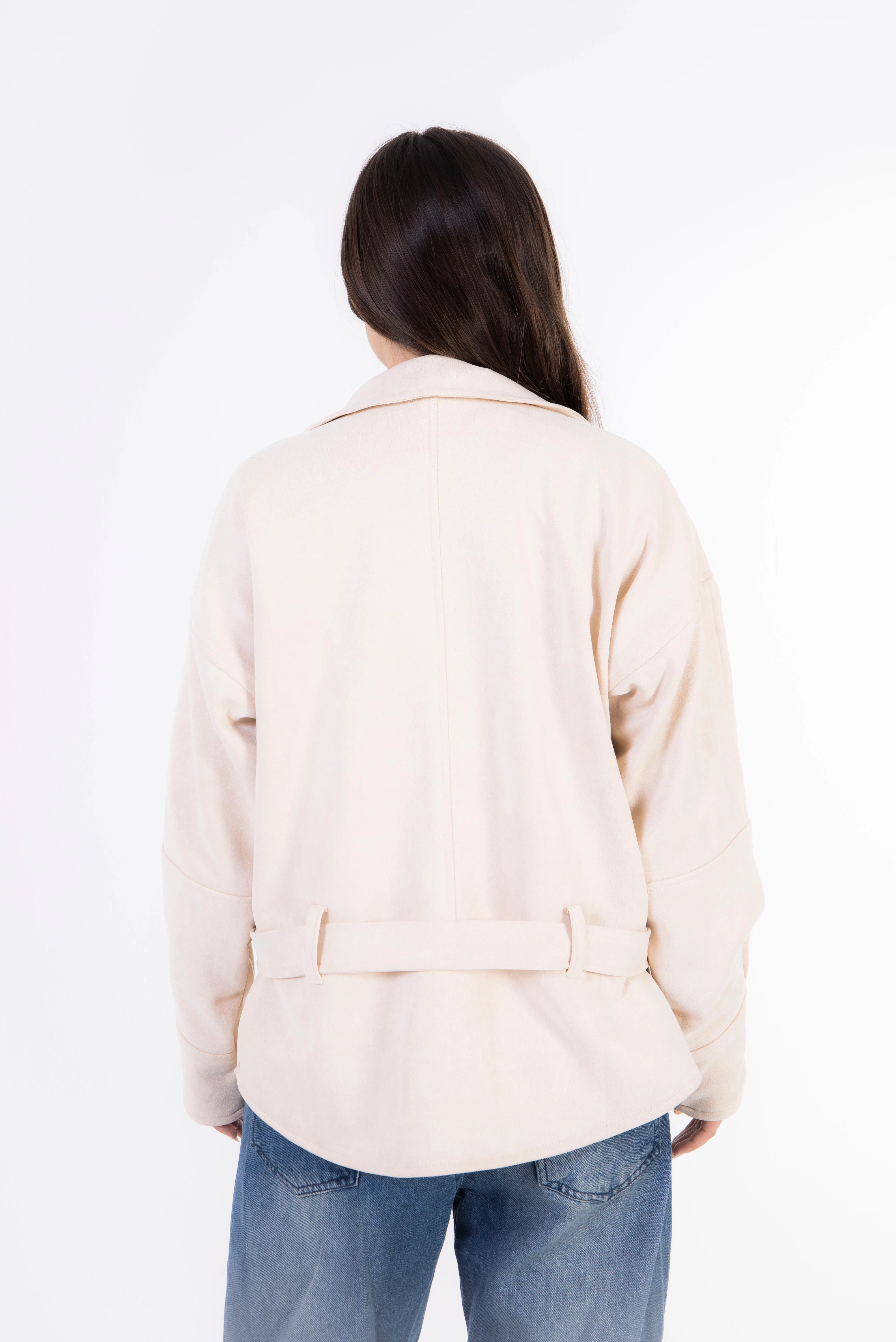 Vintage Suede Jacket - Cream Beige